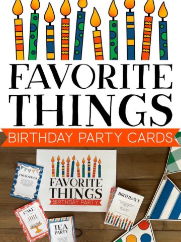Favorite Things Birthday Party Cards