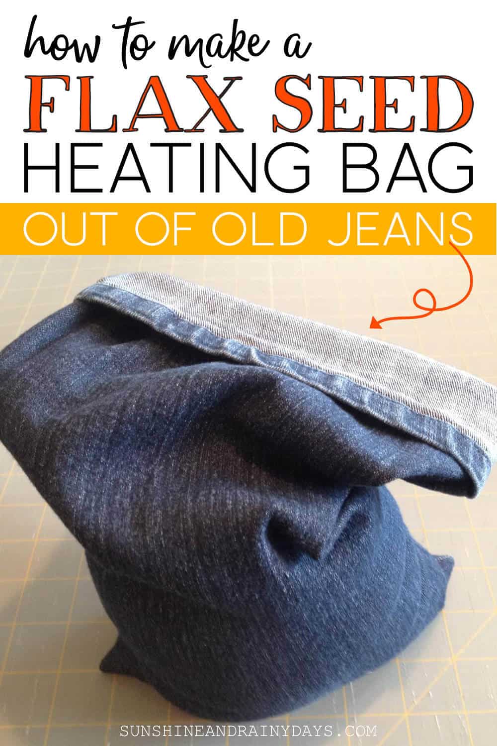 How To Make Flax Seed Heating Bag Of Old Jeans - Sunshine and Rainy Days