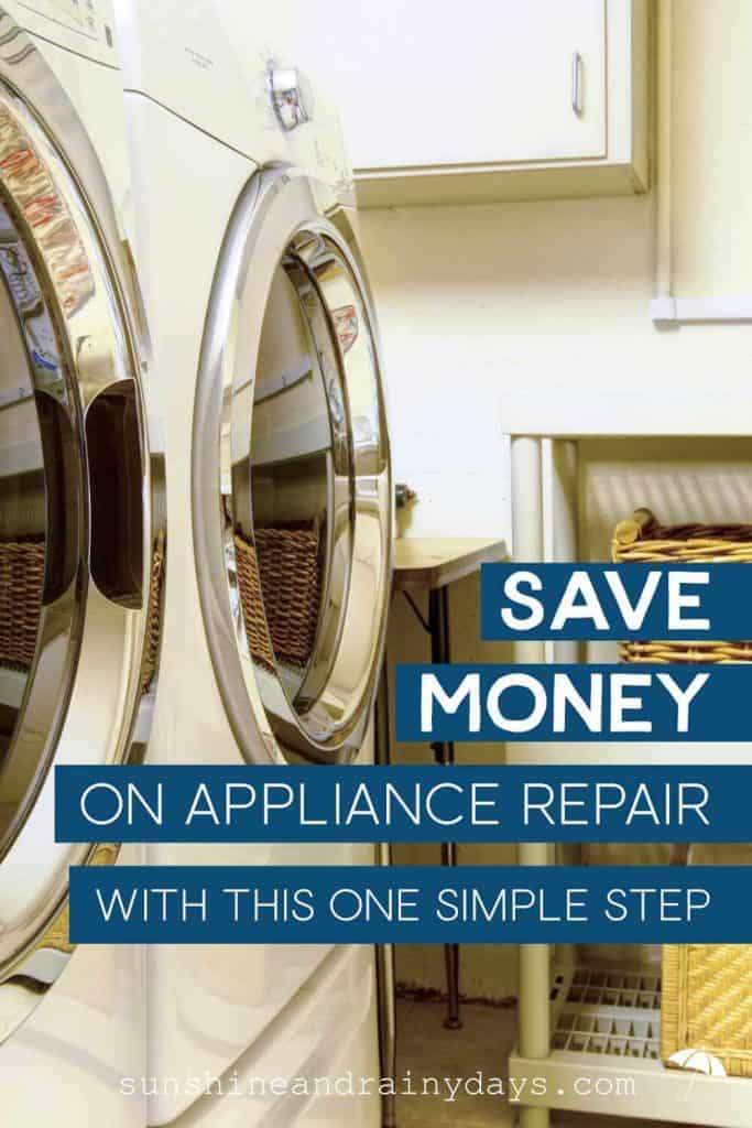 Save Money On Appliance Repair with this one simple step!