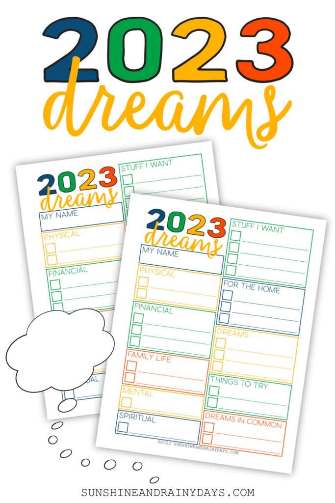2023 Dream Sheet