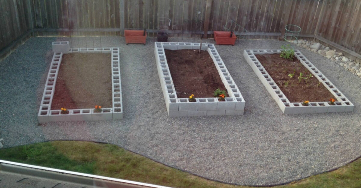 concrete block raised bed