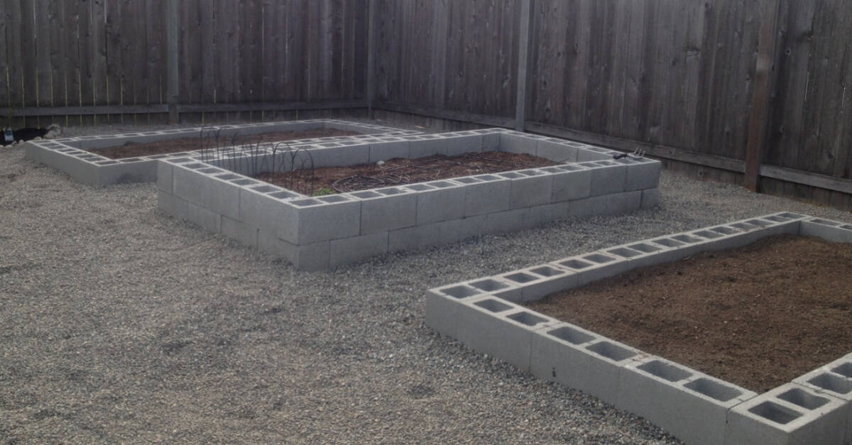 raised beds with cinder blocks