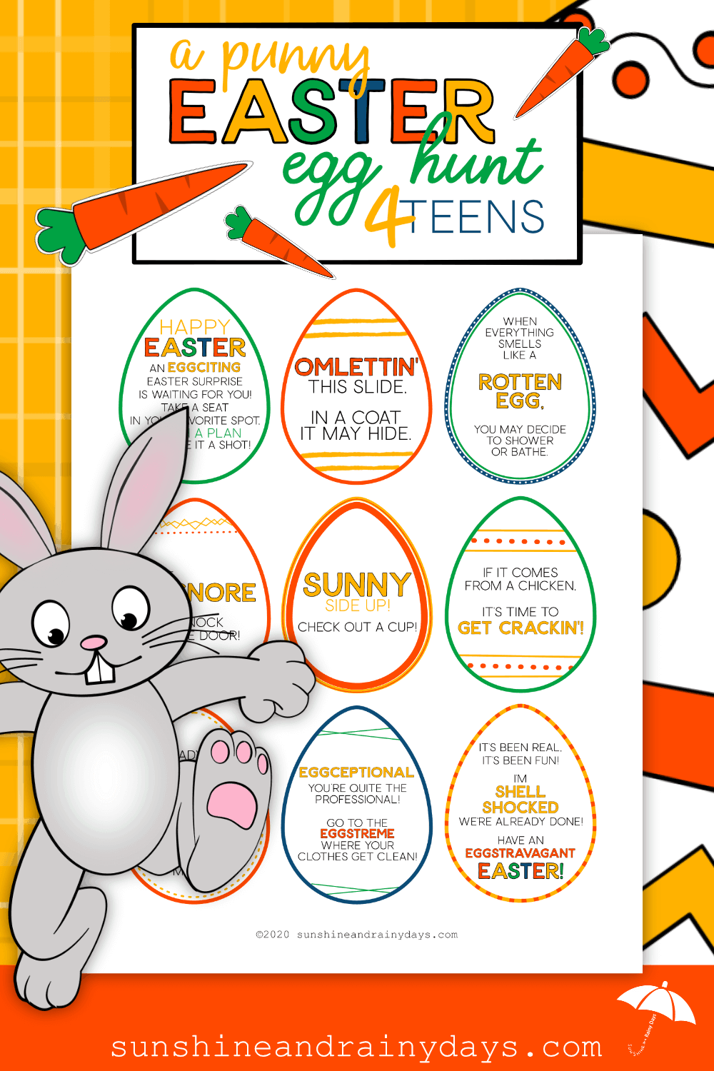 A Punny Easter Egg Hunt for Teens! - Sunshine and Rainy Days