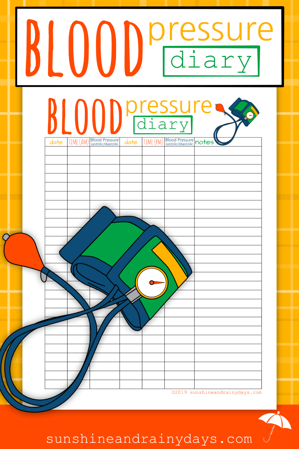 blood pressure tracker printable