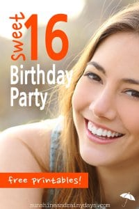 Sweet 16 Birthday Party - Sunshine and Rainy Days