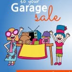 People at a garage sale withe the words: Drive Traffic To Your Garage Sale