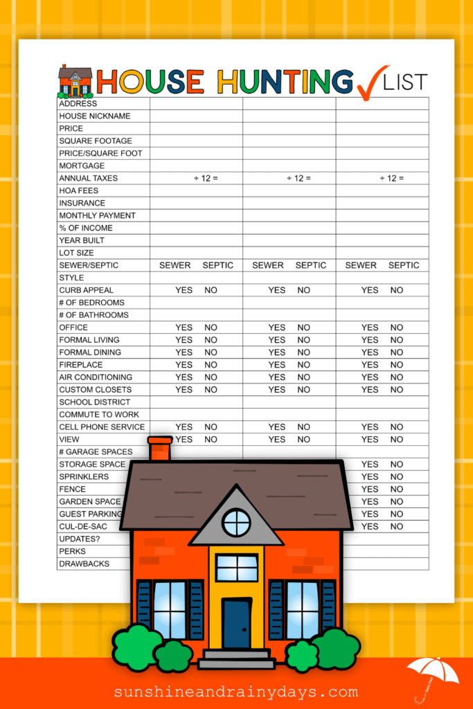 House Hunting Checklist