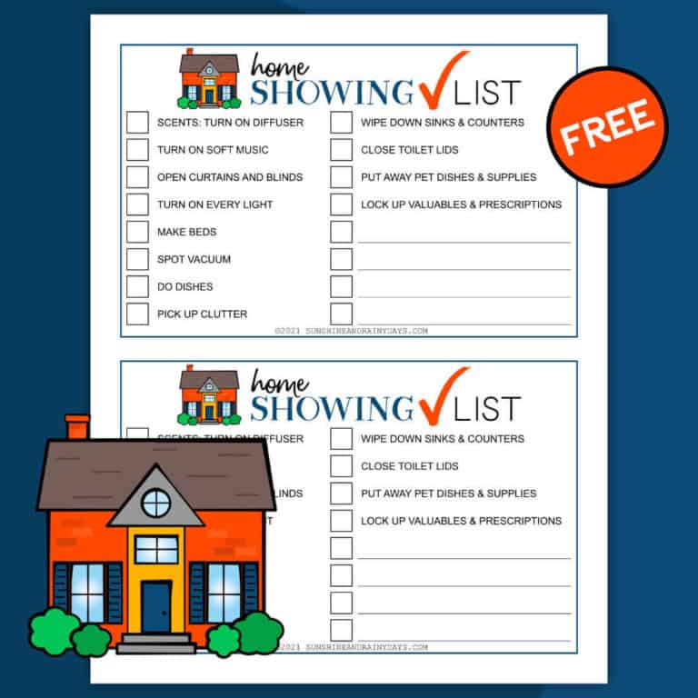 Home Showing Checklist Free Printable