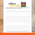 Printable Welcome Home Letter Template with a brick wall background.