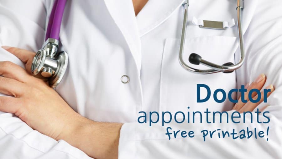 Doctor Appointments Free Printable - Log Your Doctor Visits - Sunshine ...