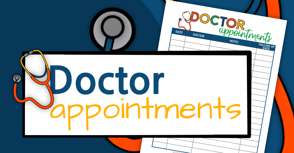 Doctor Appointments Printable Track Your Doctor Visits