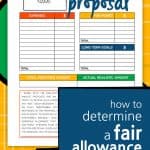 Allowance Proposal Worksheet with the words: How To Determine A Fair Allowance Amount