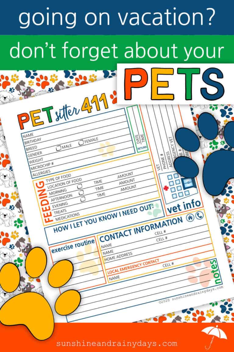 The Ultimate Pet Sitter Printable