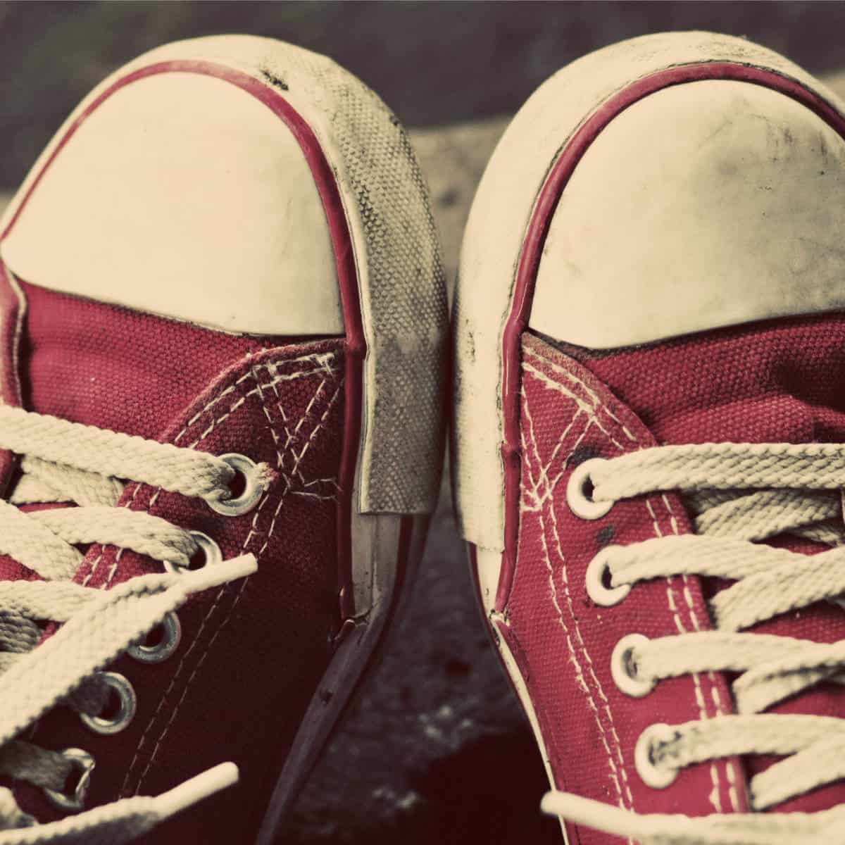 Image of a pair of red Converse shoes.