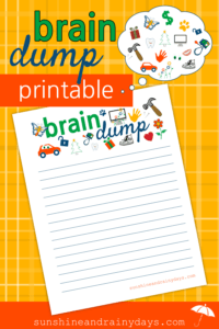 Brain Dump Printable - Sunshine and Rainy Days