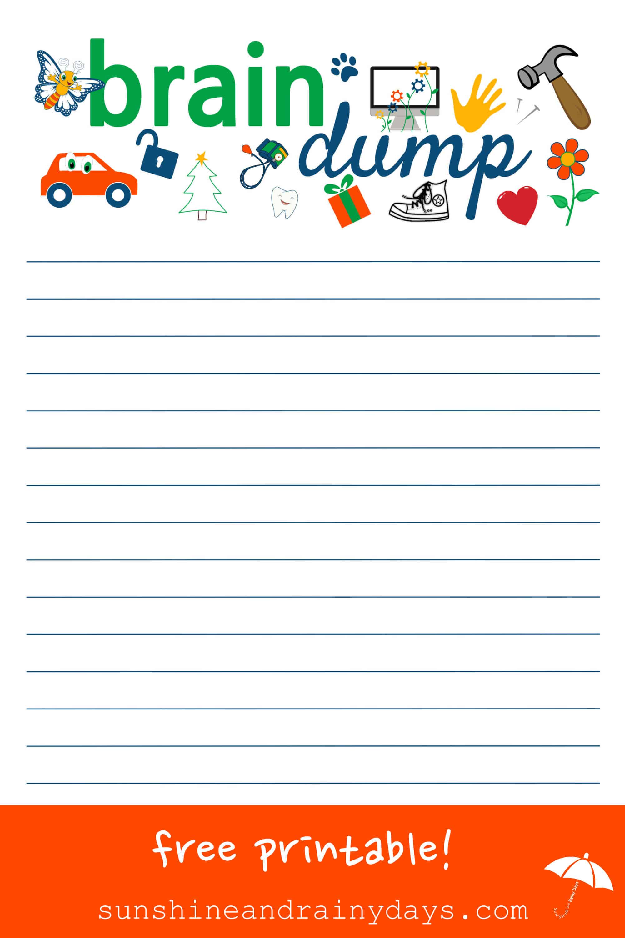 Printable Brain Dump Template Printable Word Searches