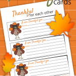 Thankful For Each Other Thanksgiving Printable