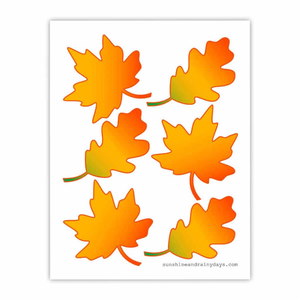 Fall leaves place card printable for Thanksgiving.