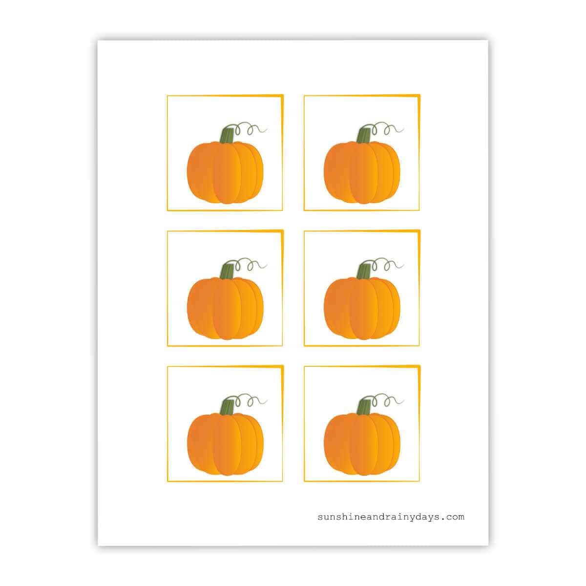 Pumpkin place card printable for Thanksgiving.