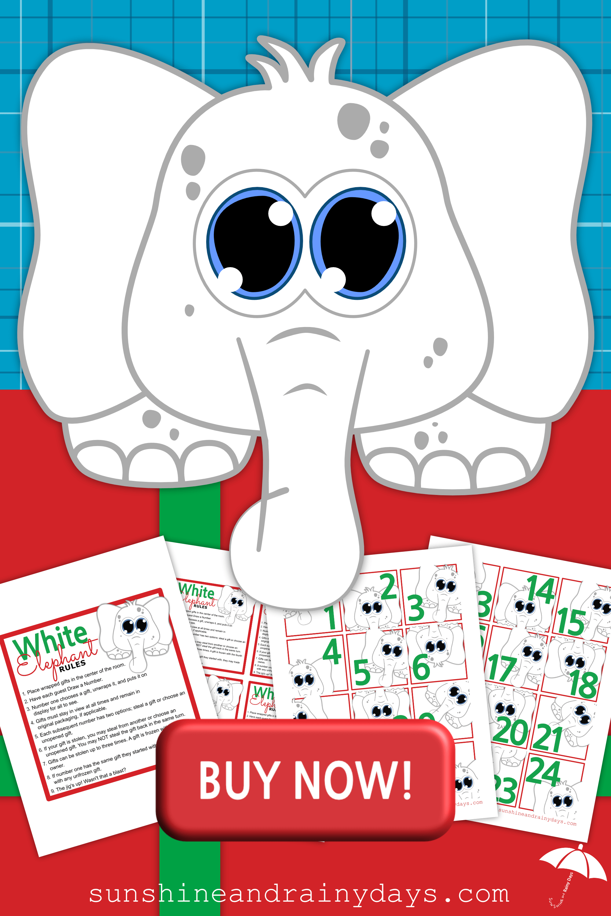 White Elephant Numbers Printable