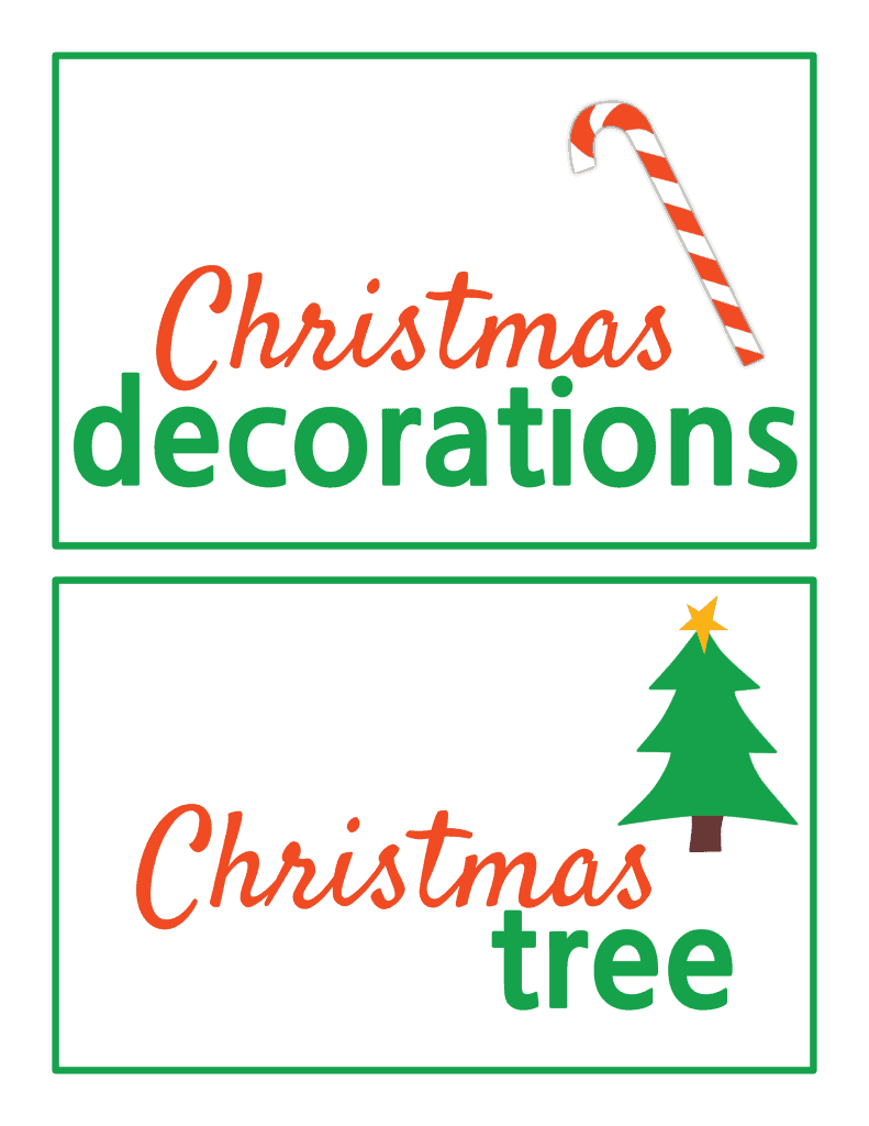 Cut Christmas Storage Box Labels
