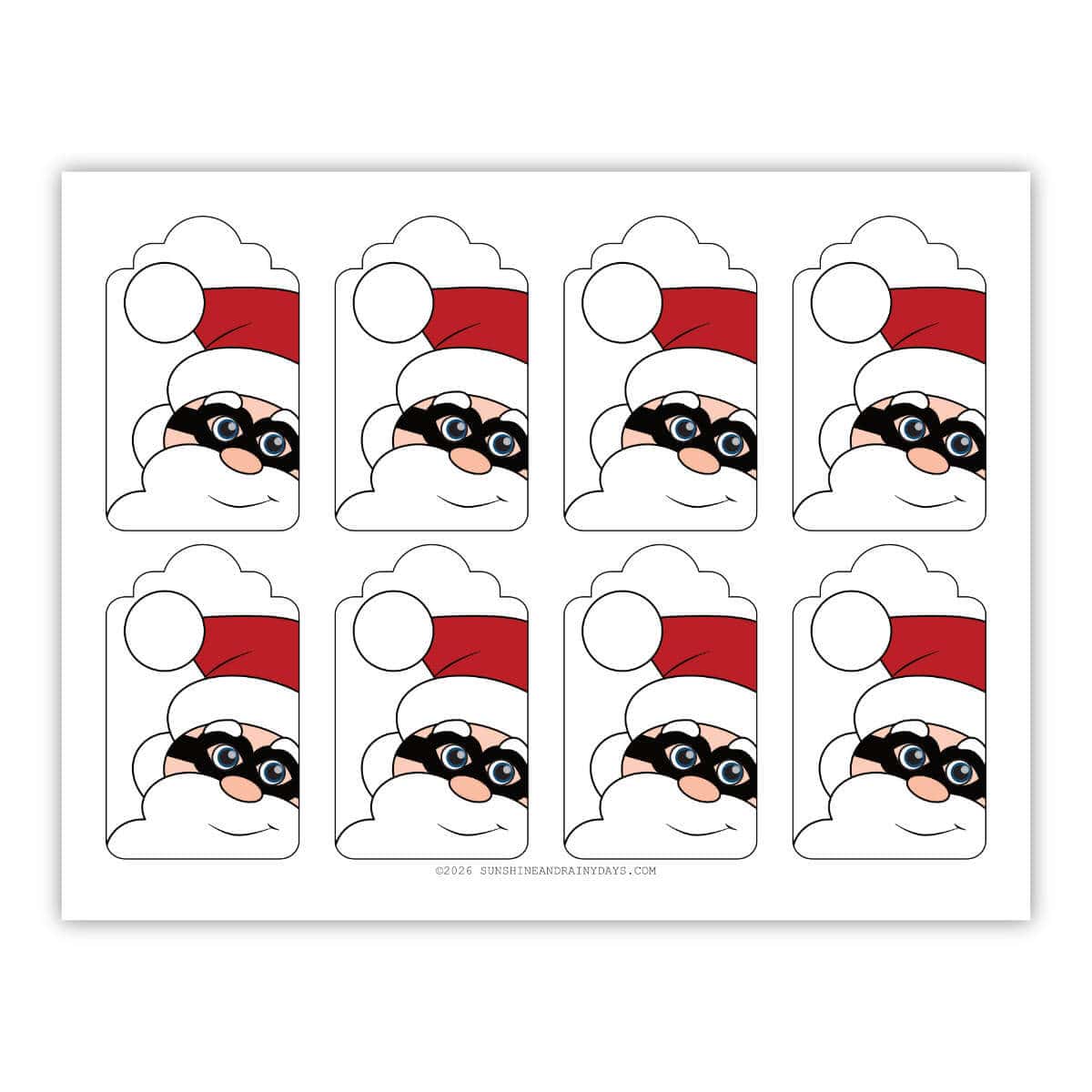 Image of eight Dirty Santa gift tags on one sheet of paper.