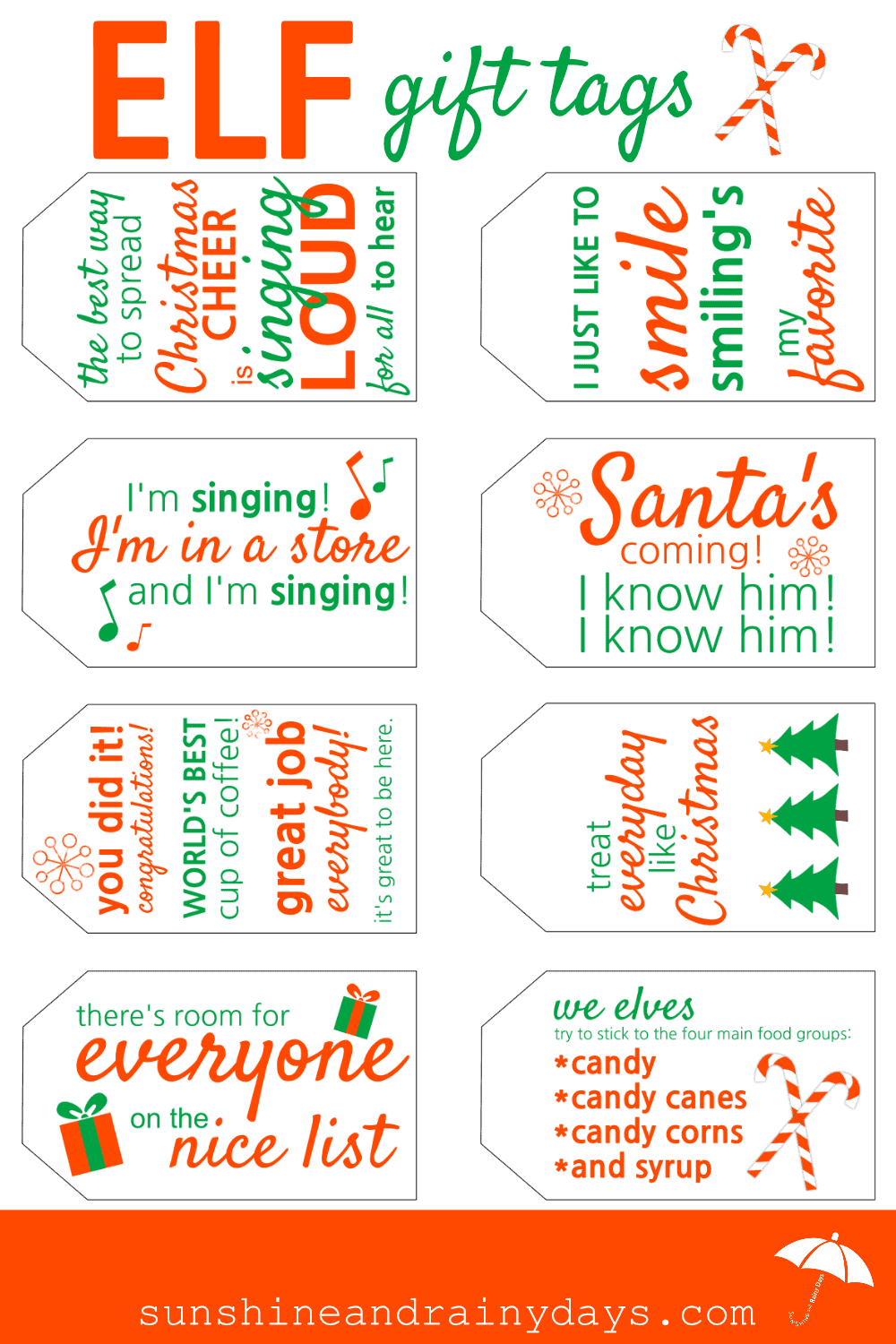 Printable 12 Days of Christmas Gift Tags for Him - 36 different