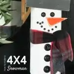 Snowman made out of a 4 x 4