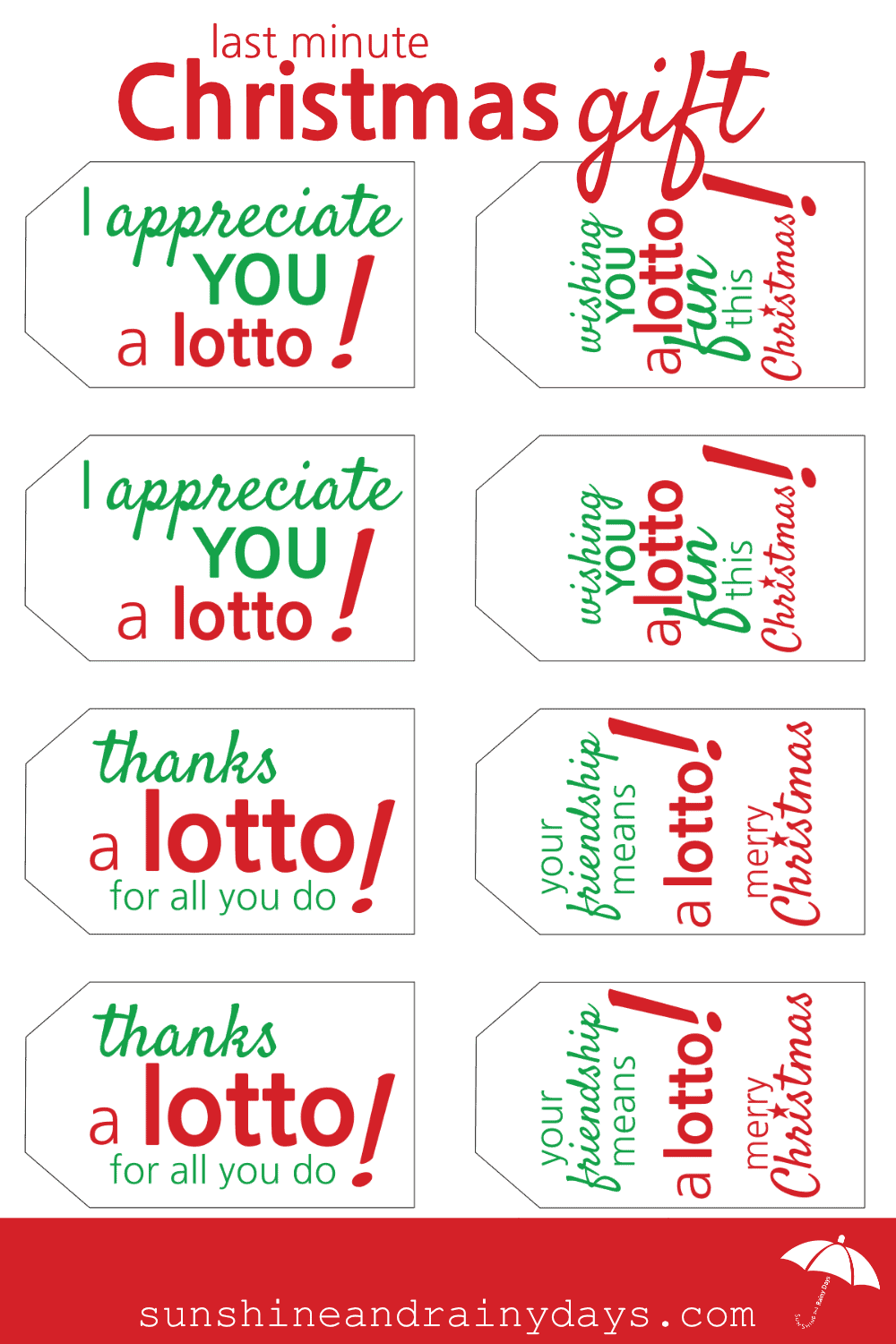 christmas lotto tickets