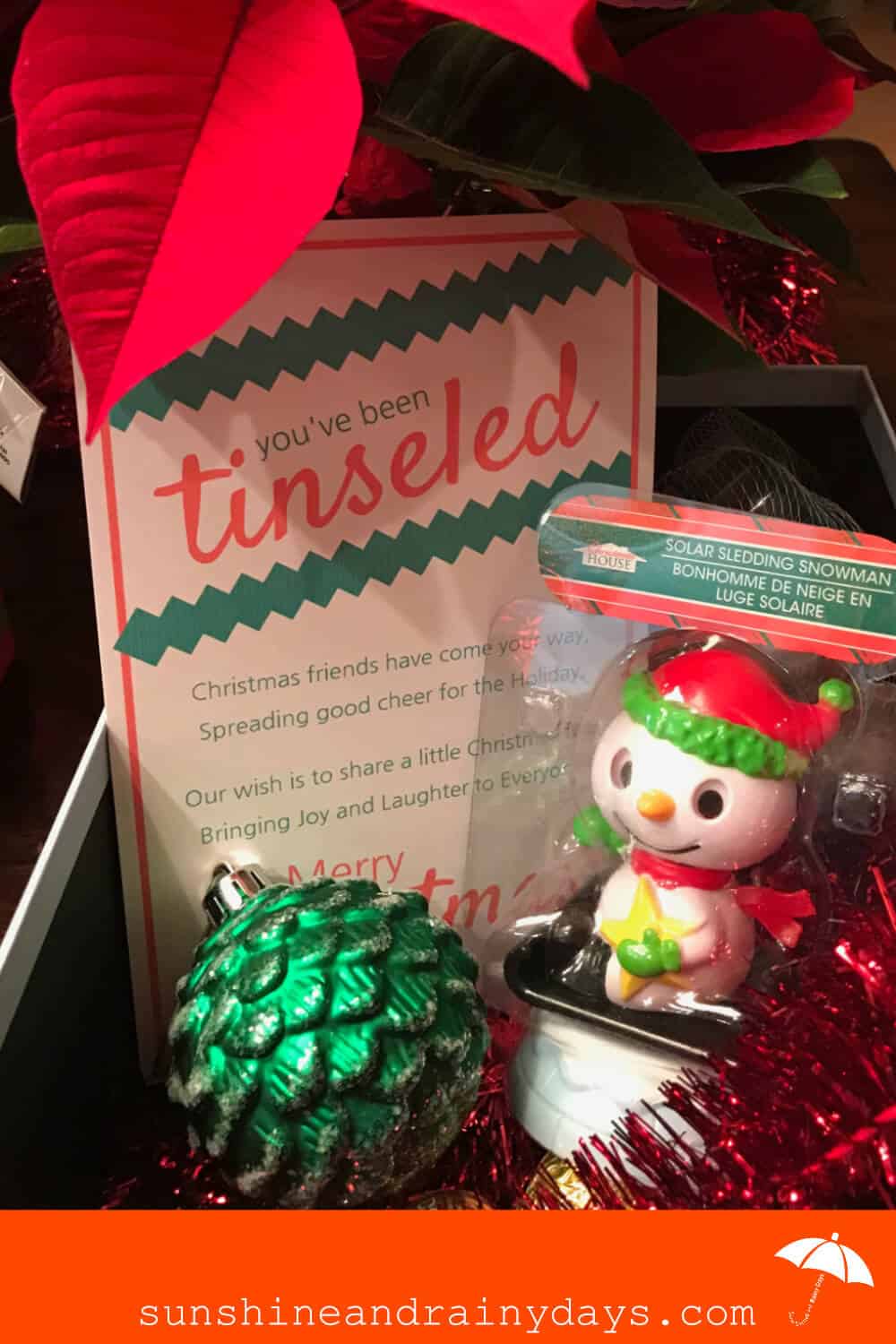 Looking for a way to bring Christmas cheer? Let us show you How To Tinsel Neighbors using our You've Been Tinseled Printable!