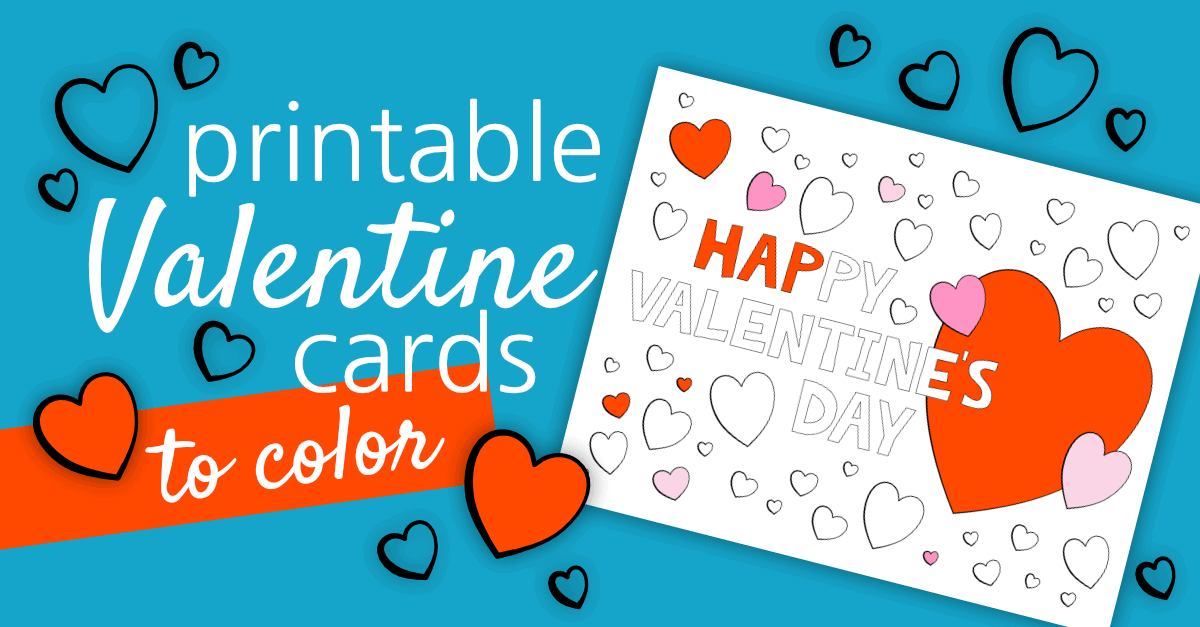 Printable Valentine Cards To Color - Sunshine and Rainy Days
