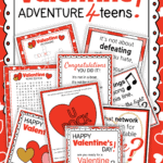 Printable Valentine scavenger hunt clues for teens.