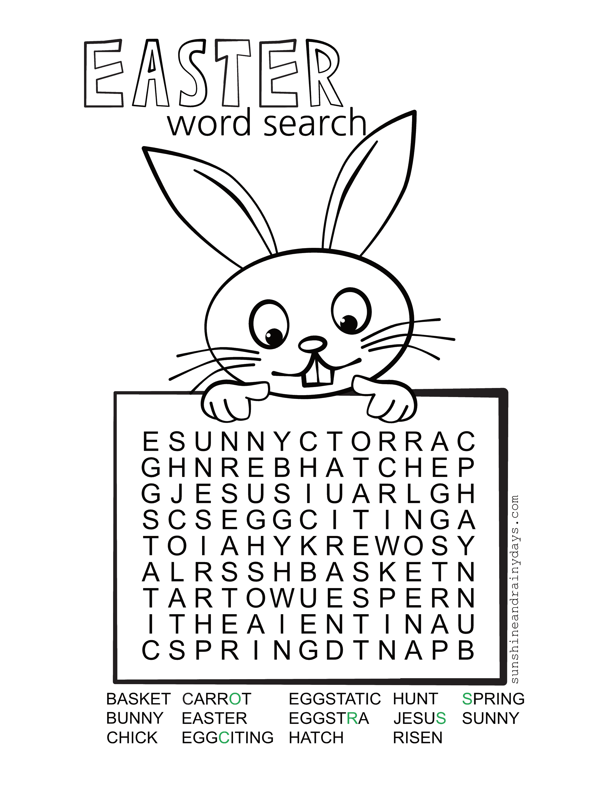 Free Printable Easter Word Search