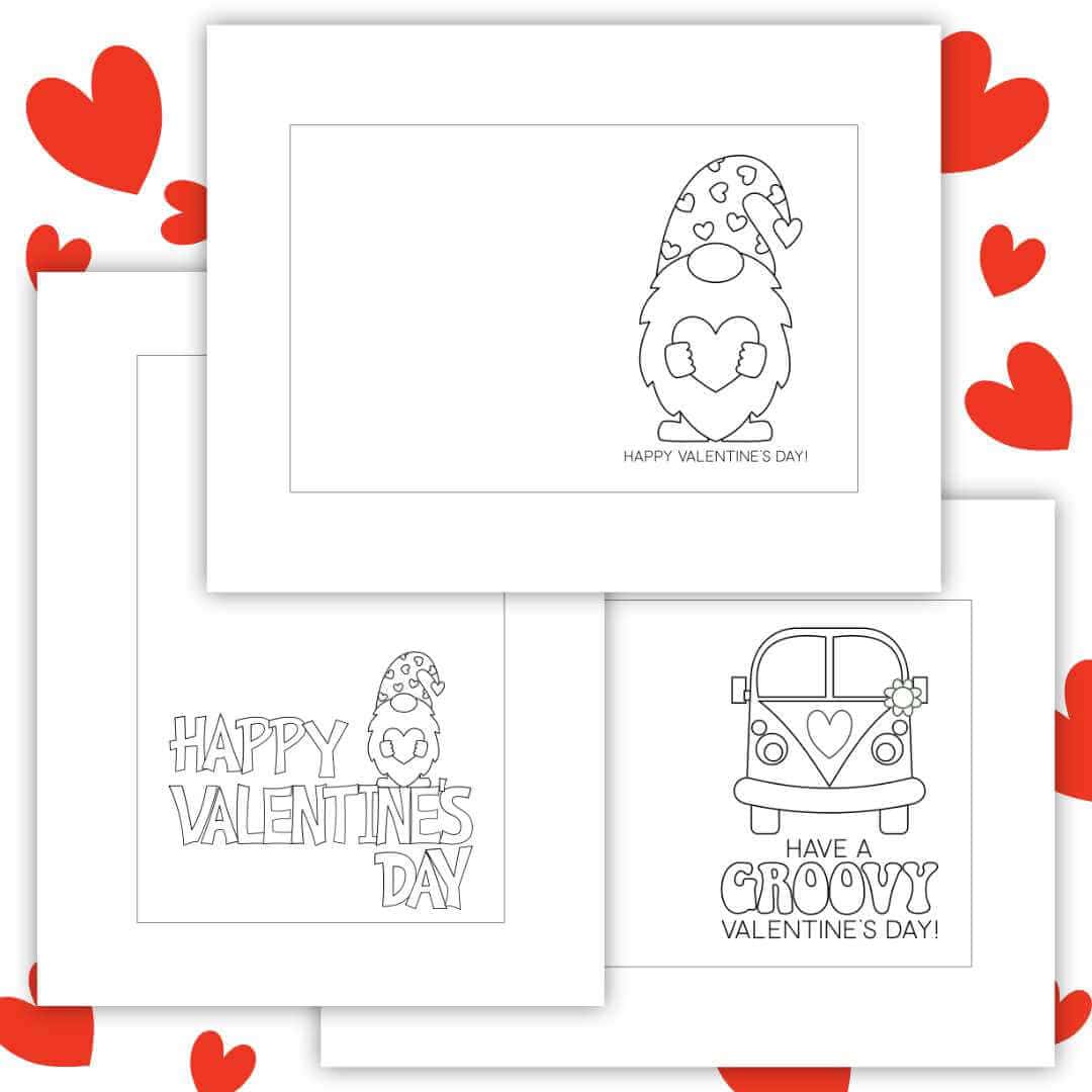 Printable Valentine's Day Cards you can color!