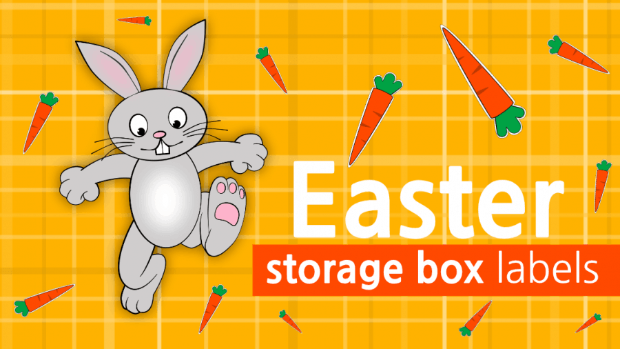 Easter Storage Box Labels Sunshine and Rainy Days