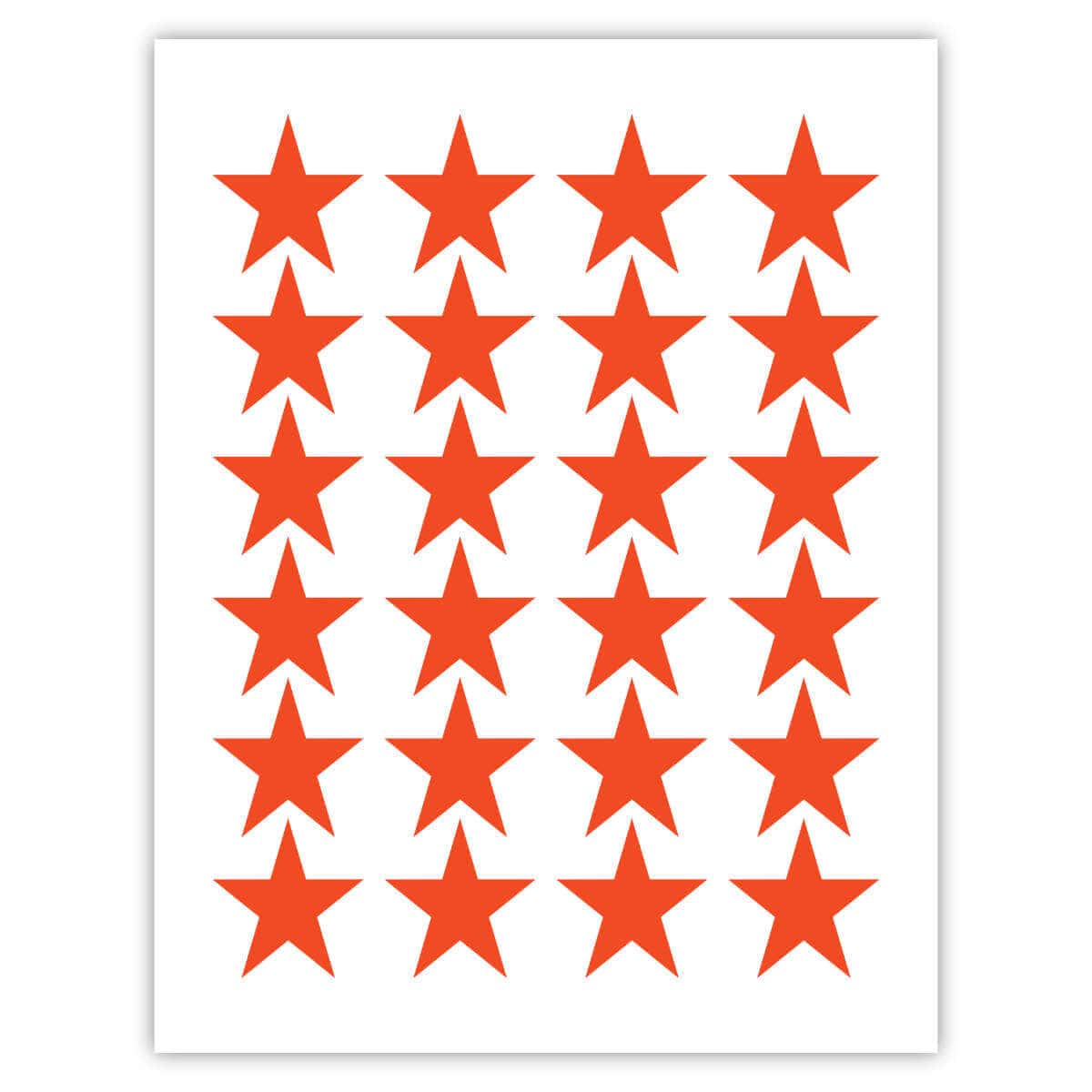 Twenty-four red stars on a printable page to use as a pattern.