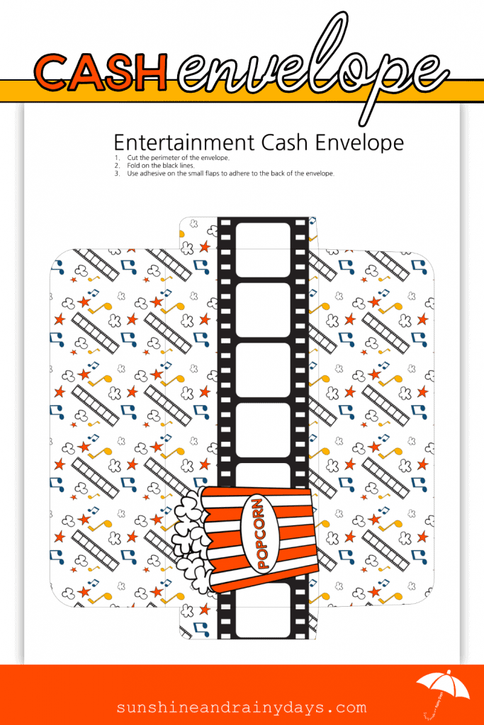 Entertainment Cash Envelope Printable