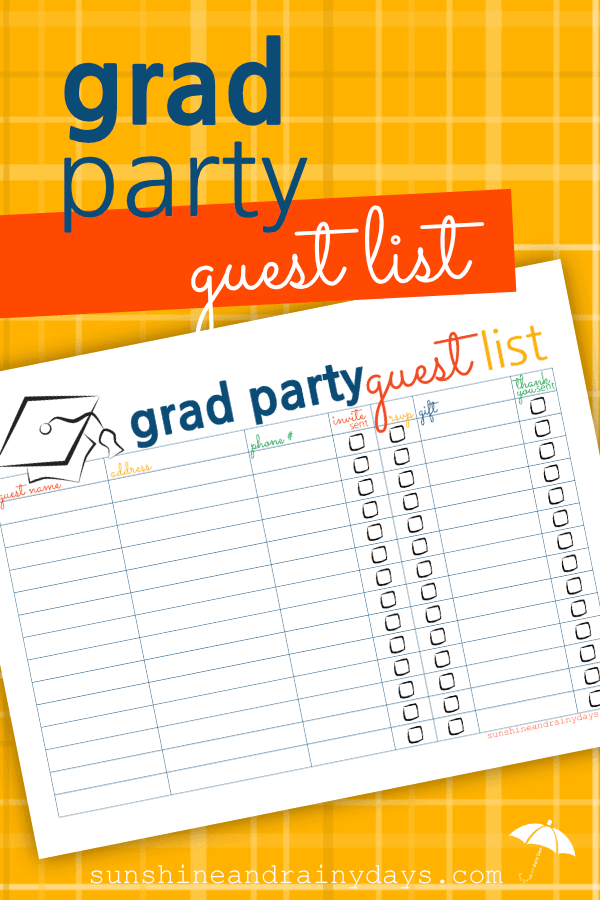 Graduation Party Gues List P