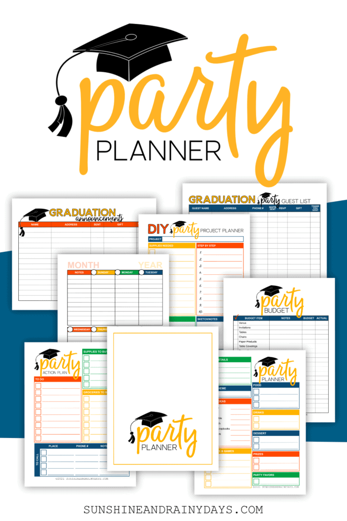 Graduation Party Planner pages to print at home!