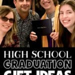 Family posing for a picture with a high school graduate.