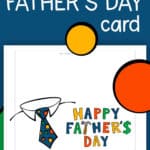 Happy Father's Day Card printable with a blue background and colorful circles.