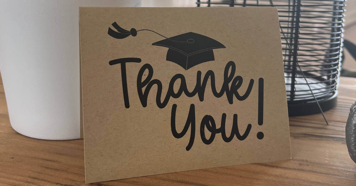 grad thank you card template Pre-Printed Graduation Folded A1 Cards and Envelopes With a sleek design Preschool Banner Graduation Thank You