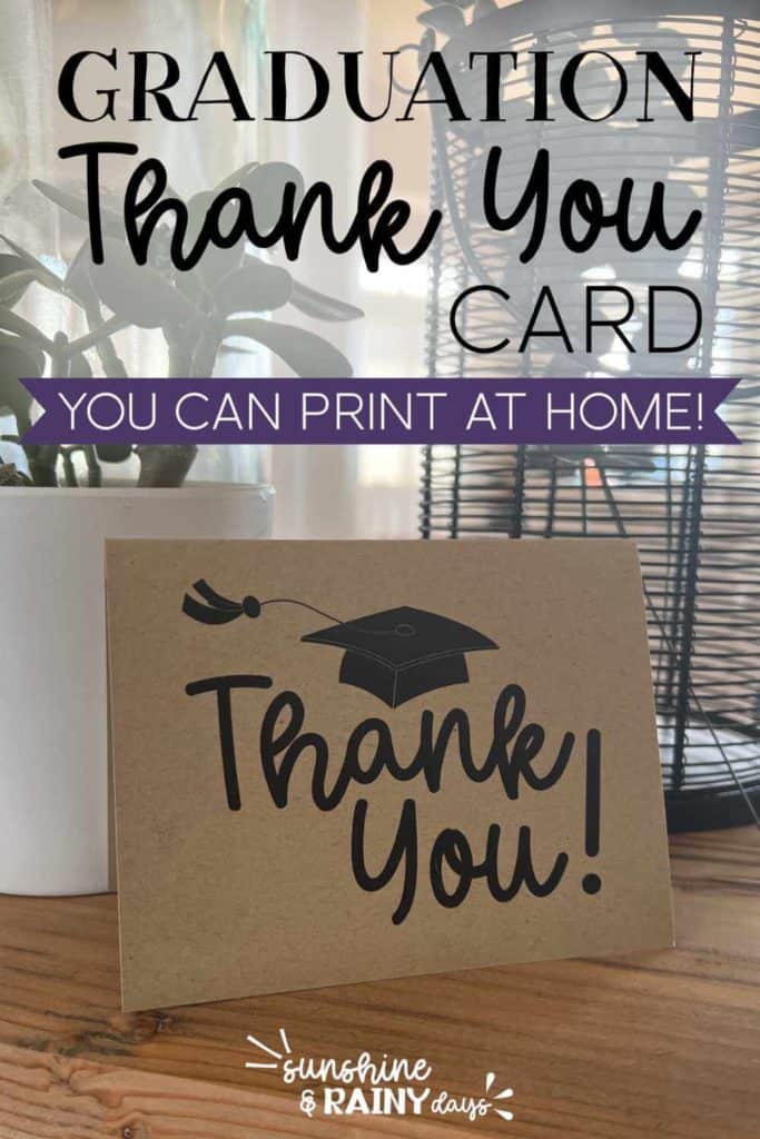 Printable Graduation Thank You Card