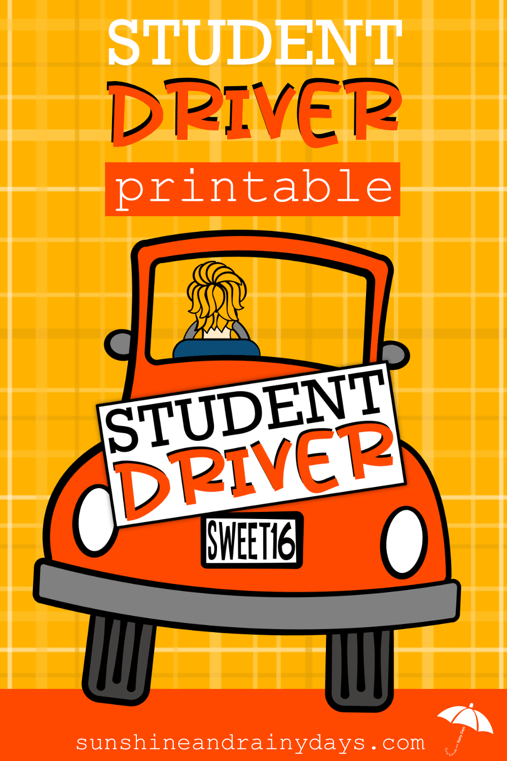 Download Student Driver Sign For The Teen Driver Sunshine And Rainy Days