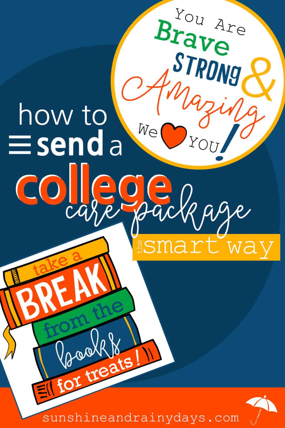 Learn how to create a College Care Package the SMART way with these tips and tricks! College Care Package | College Care Package Ideas | College Care Package For Guys | College Care Package For Girls | College Care Package DIY | College Care Package Printables | #college #printables #SARD