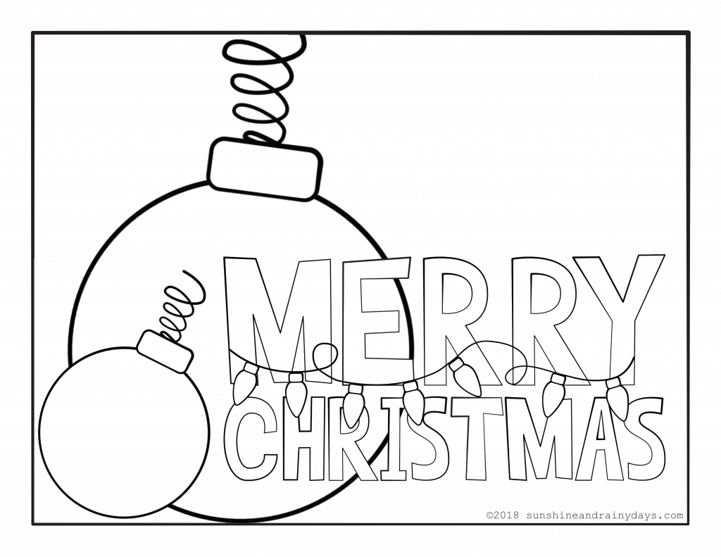 Merry Christmas coloring page.