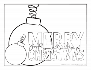 Christmas Coloring Page - Sunshine and Rainy Days