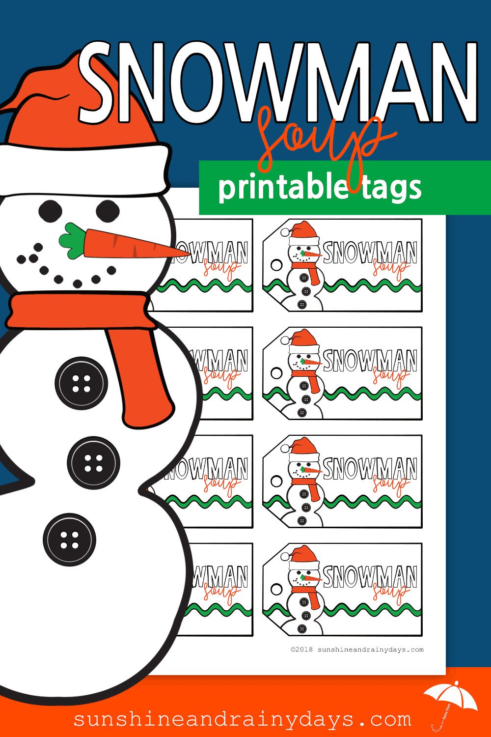 It's time to fancify hot chocolate and turn it into Snowman Soup! Snowman Soup is a festive gift, great for parties, and a necessity for Christmas at home! The exciting part is, it's also easy on your wallet! Woot! Snowman Soup Printables | Snowman Soup Ideas | Snowman Soup Tags | Snowman Soup Gift Tags | Hot Chocolate | #snowman #hotchocolate #SunshineAndRainyDays