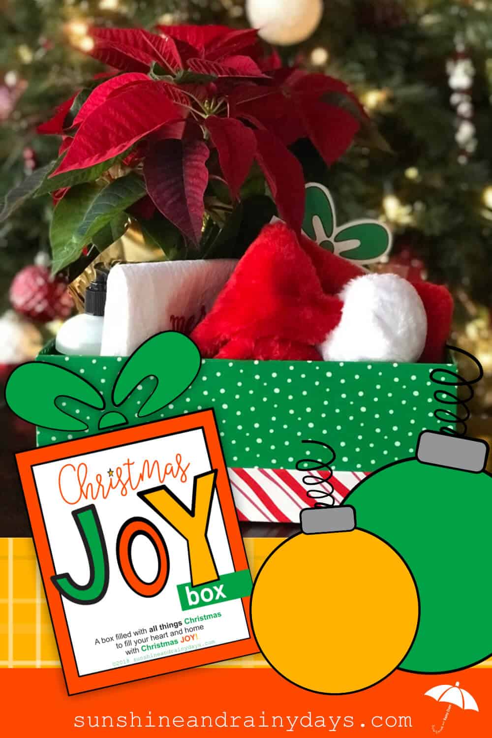 A box filled with all things Christmas to fill your recipient's heart and home with Christmas Joy! Christmas Joy | Christmas Printables | #ChristmasPrintables #ChristmasGiftIdeas #SARD