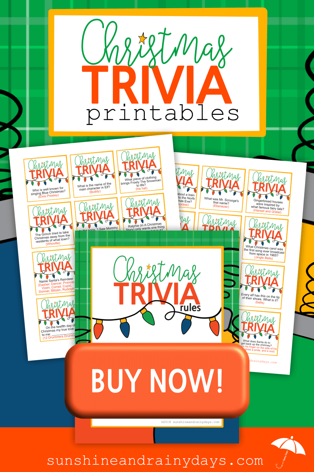 Christmas Trivia Game Printables Sunshine And Rainy Days